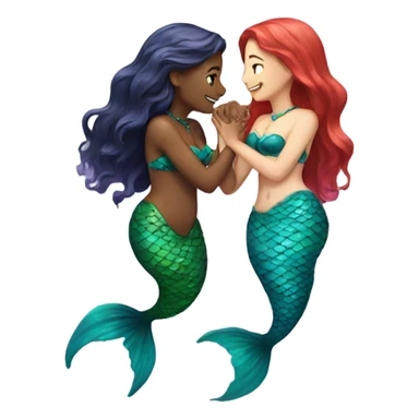 two mermaids in love sticker