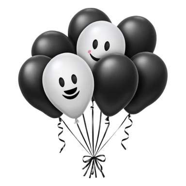 birthday sign in black and white ballons sticker