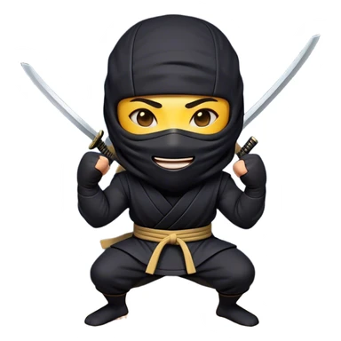 Clash of Clans aesthetic Cheerful Ninja Portrait Emoji, With a bright, confident smile and an alert, relaxed stance, showcasing a streamlined, masked figure with expressive eyes radiating calm determination in natural skin tone, Simplified yet expressive features, highly detailed, glowing with a soft, luminous nocturnal glow, high shine, upbeat and stealthily noble, stylized with an air of modern martial elegance, soft glowing outline, capturing the essence of a cheerful ninja ready for epic covert quests! sticker