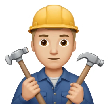 Men with a hammer and a nail sticker