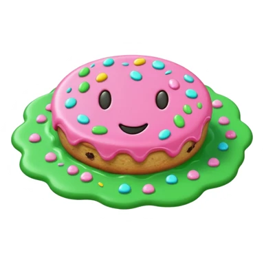 cookie in color pink and green water sticker