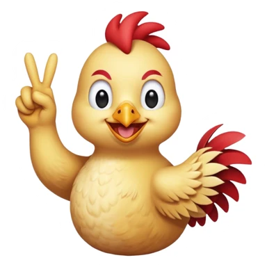 Chicken and spike doing peace  sign ￼ sticker
