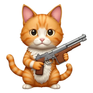 cat with a gun sticker