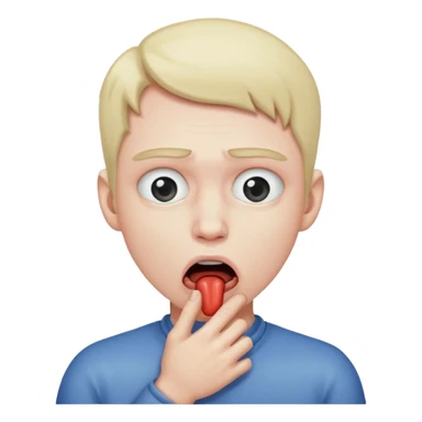 Person choking themself sticker