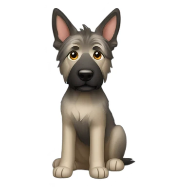 Berger Picard service dog. Pointy ears. Black hair sticker