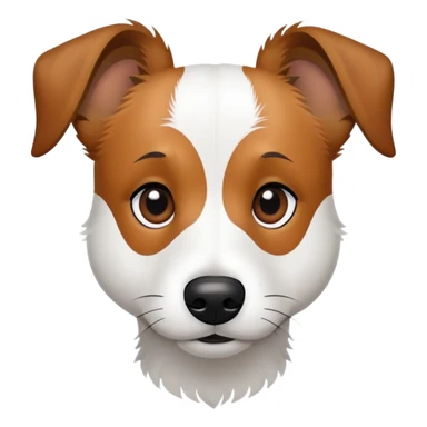 long haired jack russell mix white face  sticker
