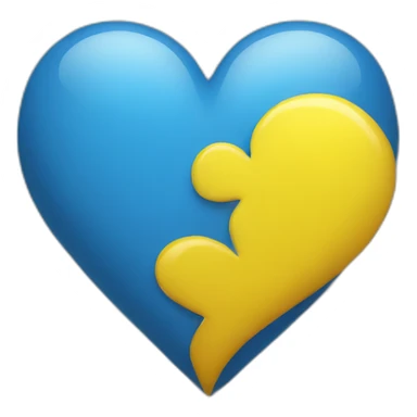 Blue heart yellow heart  sticker