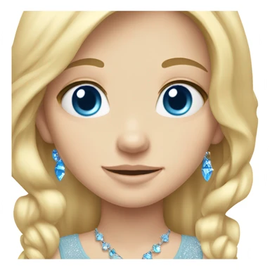 Cute bling blonde white girl blue eyes long hair  sticker
