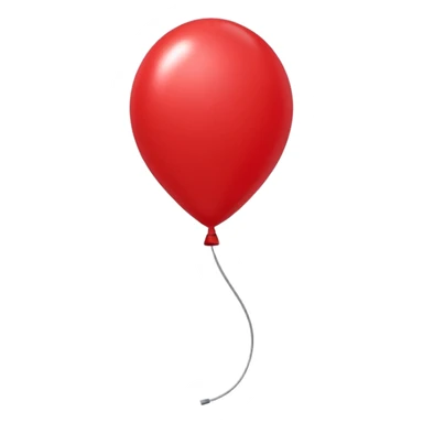 red baloon attached to red long skinny baloon  sticker