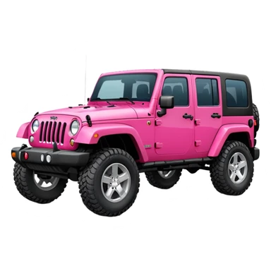 Raspberry pink jeep wrangler 4 door sticker
