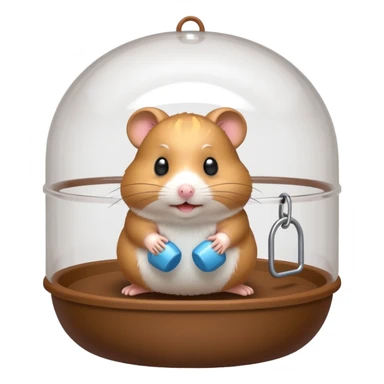 hamster cage, 3D emoji style sticker
