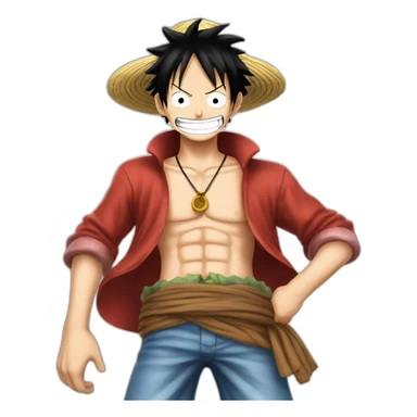 luffy from one piece with meet sticker