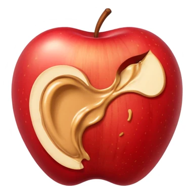 apple with peanutbutter sticker