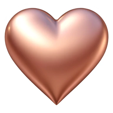 Glowing rose gold heart with soft light effect sticker