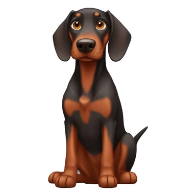 Male red Doberman with floppy ears sticker