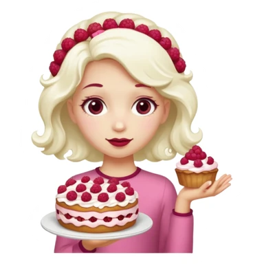 Raspberry torte human full body girl with a raspberry barrette on her head sticker