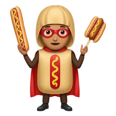 a hero who wear Hotdog costume  with a hero mask  sticker