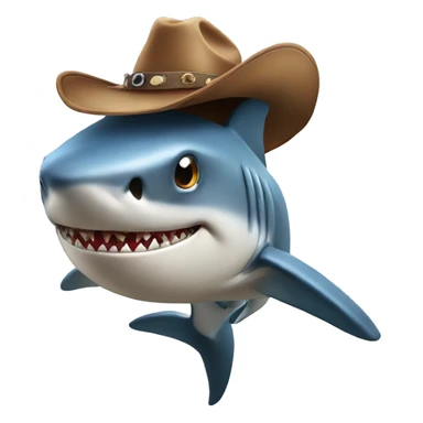 shark with a cowboy hat sticker