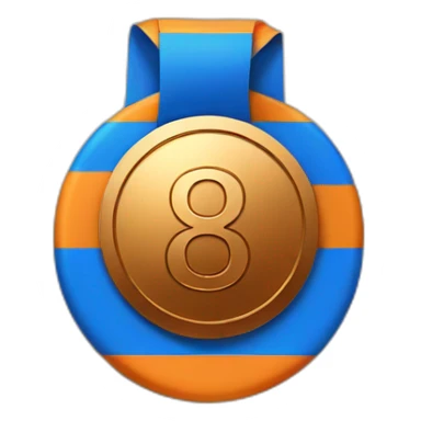 a bronze medal for 1st place with "8th B" on it sticker