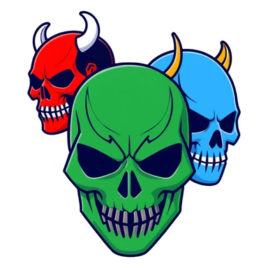 Marvel villains group with Red Skull, Hela, and Killmonger sticker