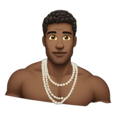 Posh-muscle-boy-pearl-necklace-bathtub sticker