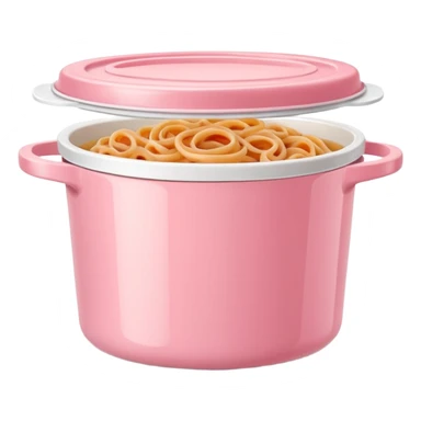 pastel pink food container with bolognese pasta inside sticker