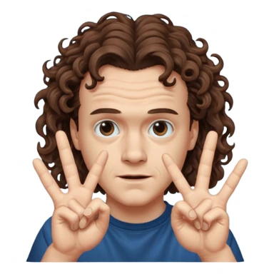 Eddie the freak from stranger things with his iconic hand sign like this 🤟 behind his head sticker