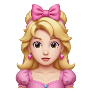 Princess peach with a ribbon on her hair sticker