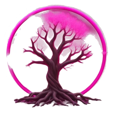 neon pink energetic tree of life sticker