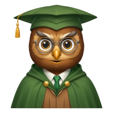 owl professor in green cloak  sticker