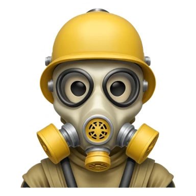 Skeleton wearing a gas mask sticker