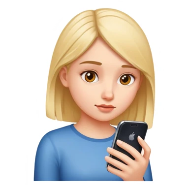 girl glued to her phone sticker