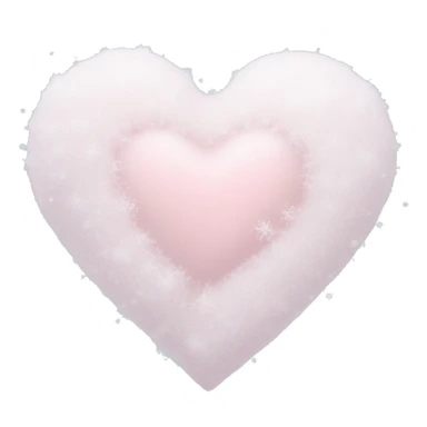 frozen pale pink heart with snow sticker