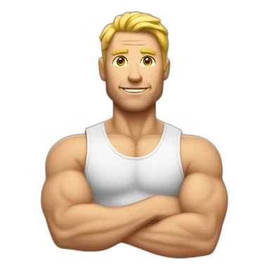 white man with muscles sticker