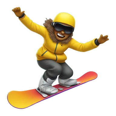 Hitting a jump on a snowboard  sticker