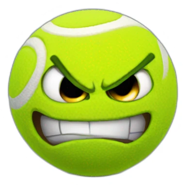 Angry tennis ball sticker
