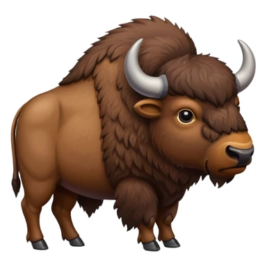 bison with a heart sticker