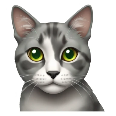 Grey calico cat green eyes sticker