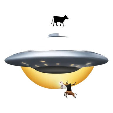 UFO abducting a cow sticker