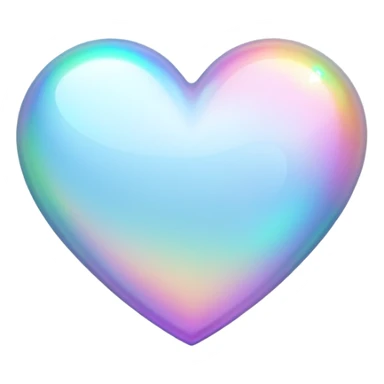 white heart with a holographic effect sticker