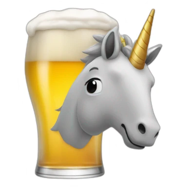 Une licorne qui boit une bière sticker