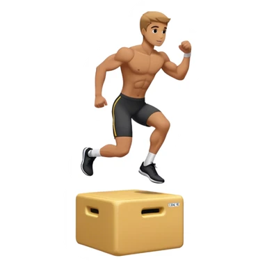 man jump onto plyo-box side-view sticker