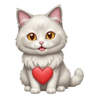 Full body ragdoll Cat with love heart eyes and mouth open sticker