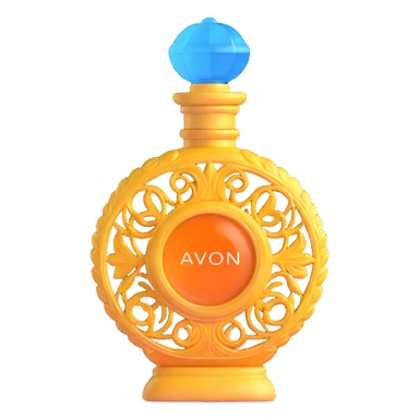 vintage AVON perfume bottle, ornate glass design from 1970s sticker