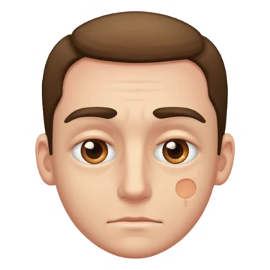 ecchymosis near the man's eye sticker