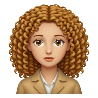 Can you create a woman with curly hair, but not too voluminous, with a wheat-colored complexion, hazel eyes, long and well-defined facial features, and tall? sticker