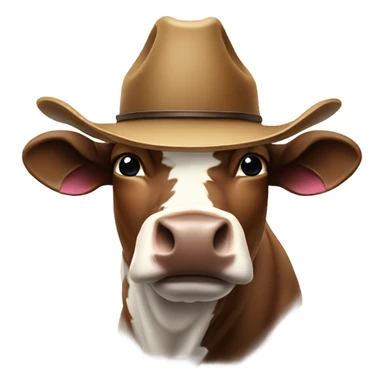Bull with upside hands wearing a cowboy hat  sticker