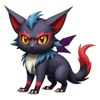 Edgy Cute Cool Kawaii Litten-Noivern-Zoroark-Noibat-Absol-Pokémon Full Body  sticker
