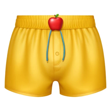 A 3D emoji of a pair of men’s boxer shorts in Apple style. The shorts are simple, mid-length, with elastic waistband, clean fabric texture, and solid color. Glossy, minimal Apple-style rendering, isolated on a white background.






 sticker