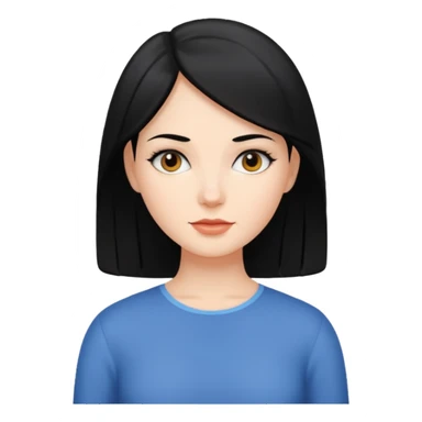 femme blanche avec des cheveux noir et lisse sticker